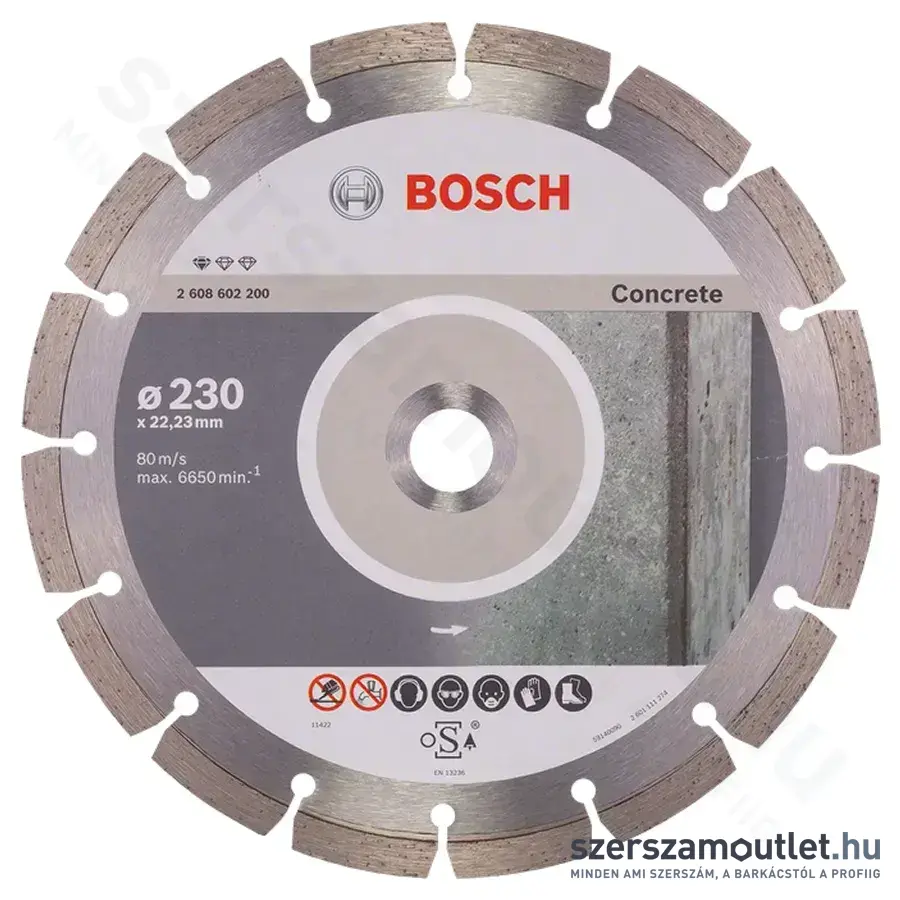 BOSCH Standard for Concrete gyémánt vágótárcsa 230x2,3x22,23mm 1db (2608602200)