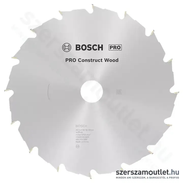 BOSCH Construct Wood körfűrészlap 235x30/25mm 16 fog