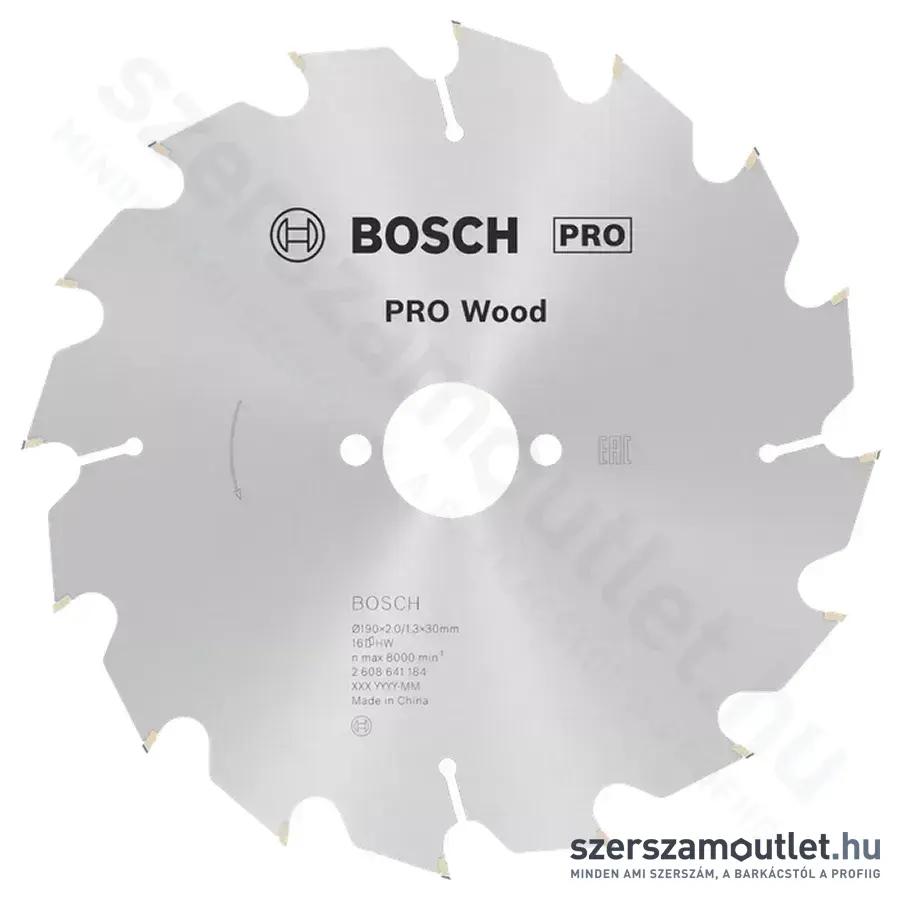 BOSCH Optiline Wood körfűrészlap kézi körfűrészekhez, 190x2,0/1,3x30mm 16 fog