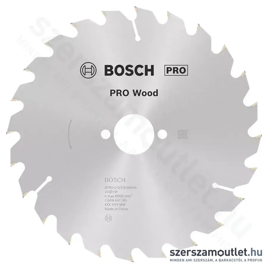 BOSCH Optiline Wood körfűrészlap kézi körfűrészekhez, 190x2,0/1,3x30mm 24 fog