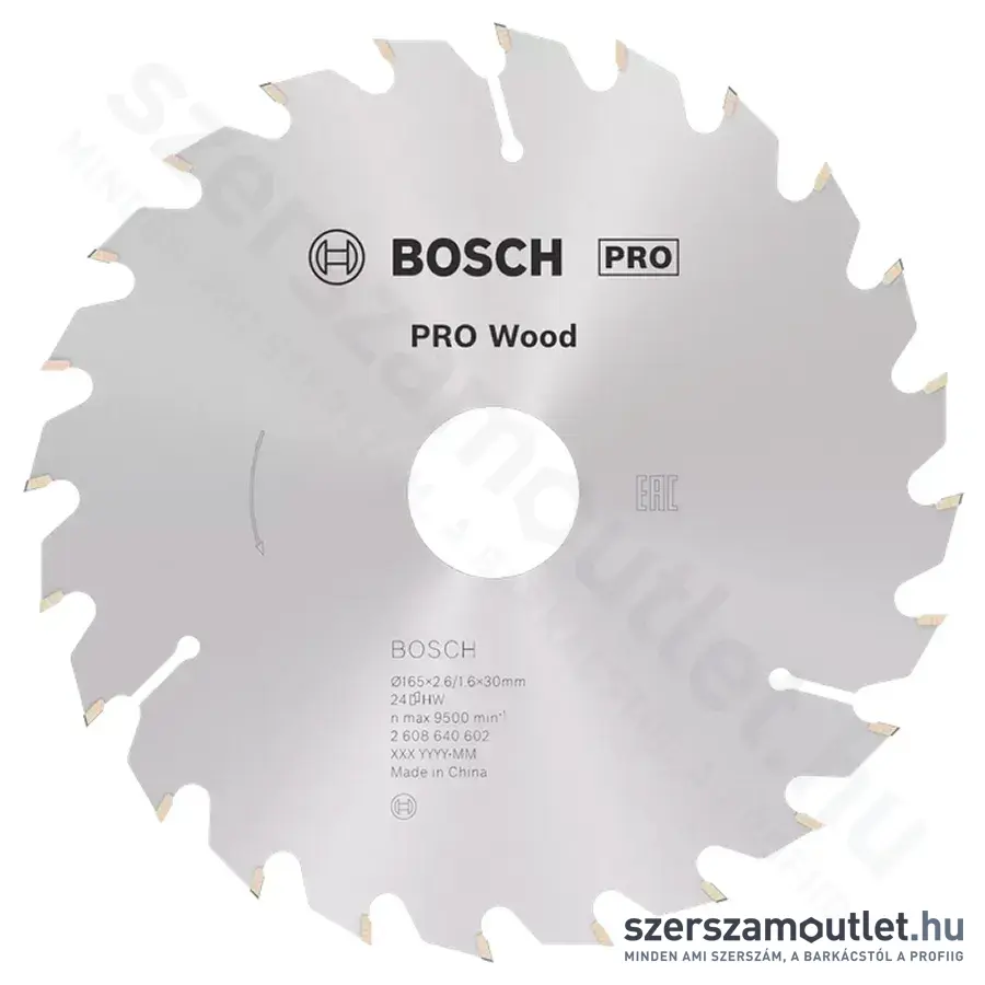 BOSCH Optiline Wood körfűrészlap kézi körfűrészekhez, 165x2,6/1,6x30/20 24 fog