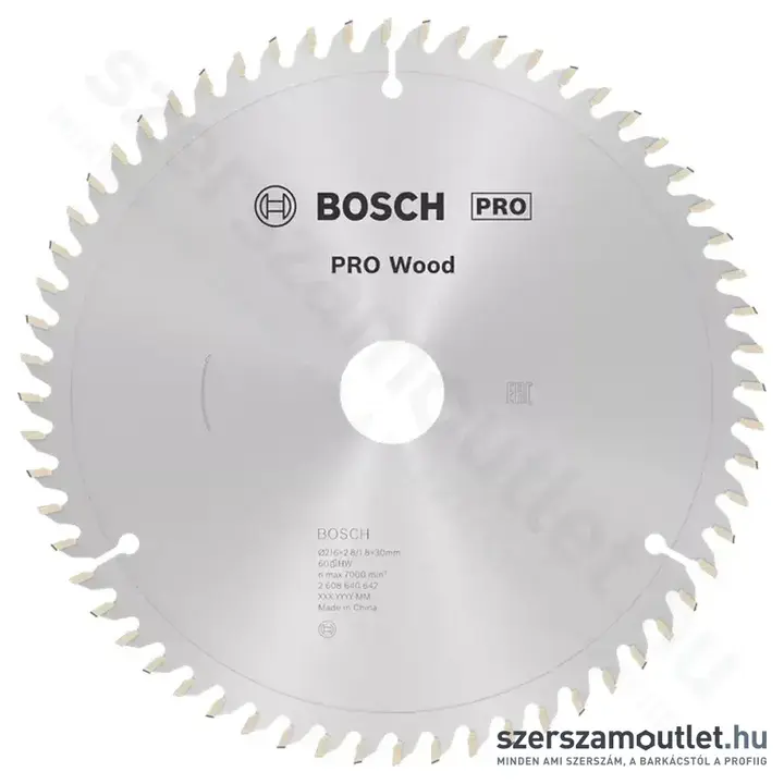 BOSCH Optiline Wood körfűrészlap leszabó és gérvágó fűrészekhez, 216x2,8/1,8x30mm 60 fog