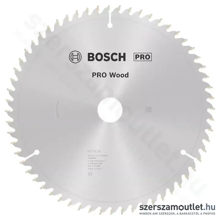 BOSCH Optiline Wood körfűrészlap leszabó és gérvágó fűrészekhez, 254x2,0/1,4x30mm 60 fog