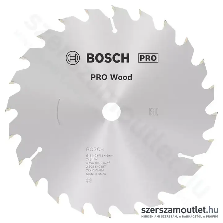 BOSCH Optiline Wood körfűrészlap kézi körfűrészekhez, 184x2,6/1,6x20/16 24 fog