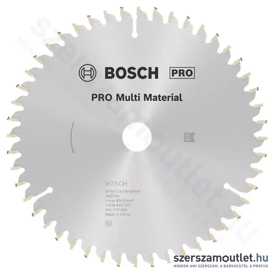 BOSCH Multi Material körfűrészlap kézi körfűrészhez, 180x2,4/1,8x30/20 48 fog, HLTCG