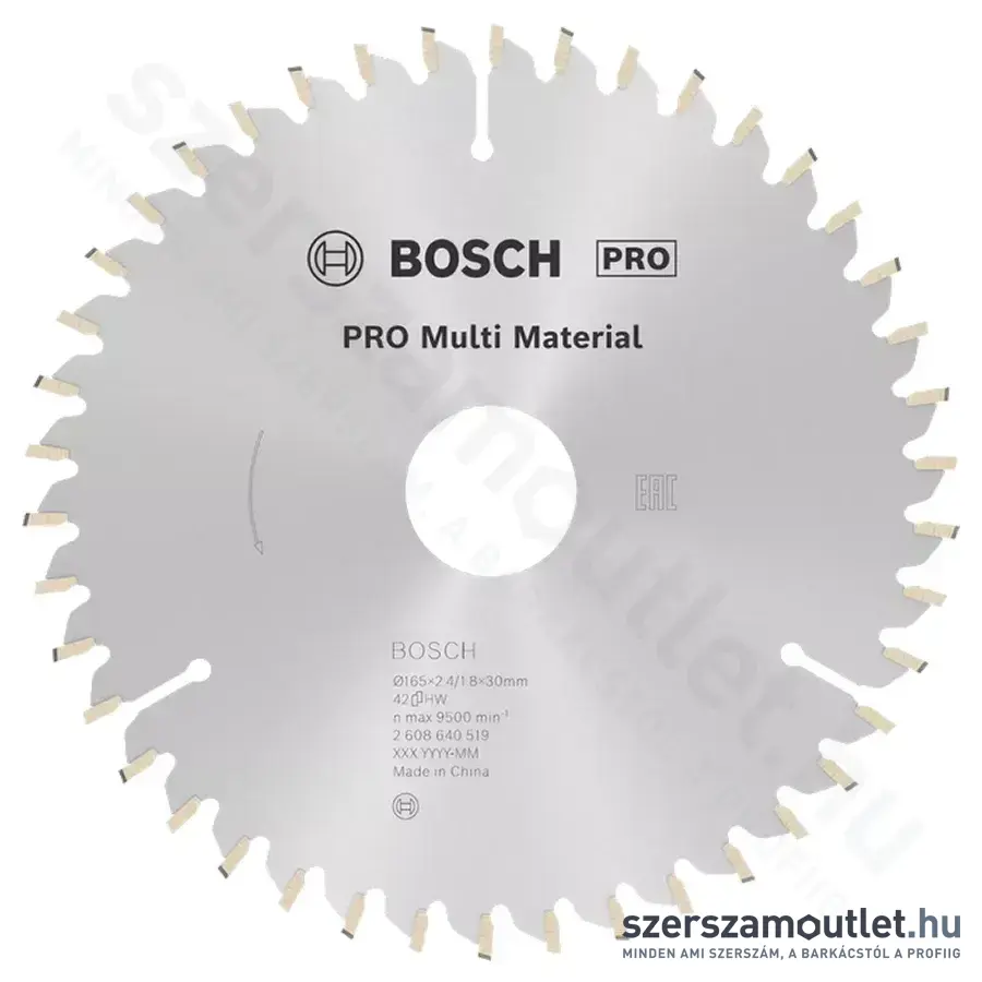 BOSCH Multi Material körfűrészlap kézi körfűrészhez, 165x2,4/1,8x30 42 fog, HLTCG