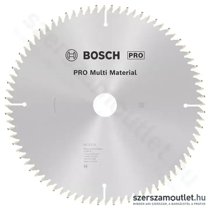 BOSCH Multi Material körfűrészlap gérvágó és asztali körfűrészhez, 254x3,2/2,5x30mm 80 fog, HLTCG