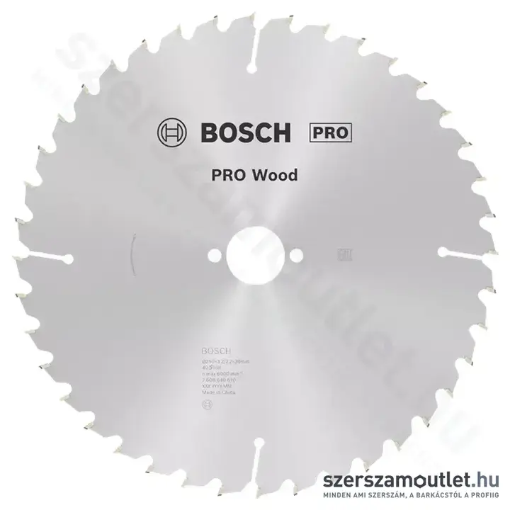 BOSCH Optiline Wood körfűrészlap asztali körfűrészekhez, 250x3,2/2,2x30mm 40 fog