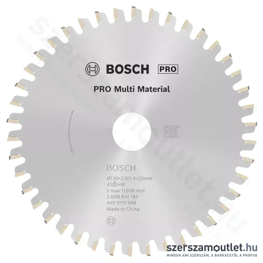 BOSCH Multi Material körfűrészlap kézi körfűrészhez, 130x2,0/1,4x20/16 42 fog, HLTCG