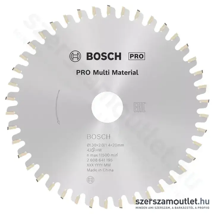 BOSCH Multi Material körfűrészlap kézi körfűrészhez, 130x2,0/1,4x20/16 42 fog, HLTCG
