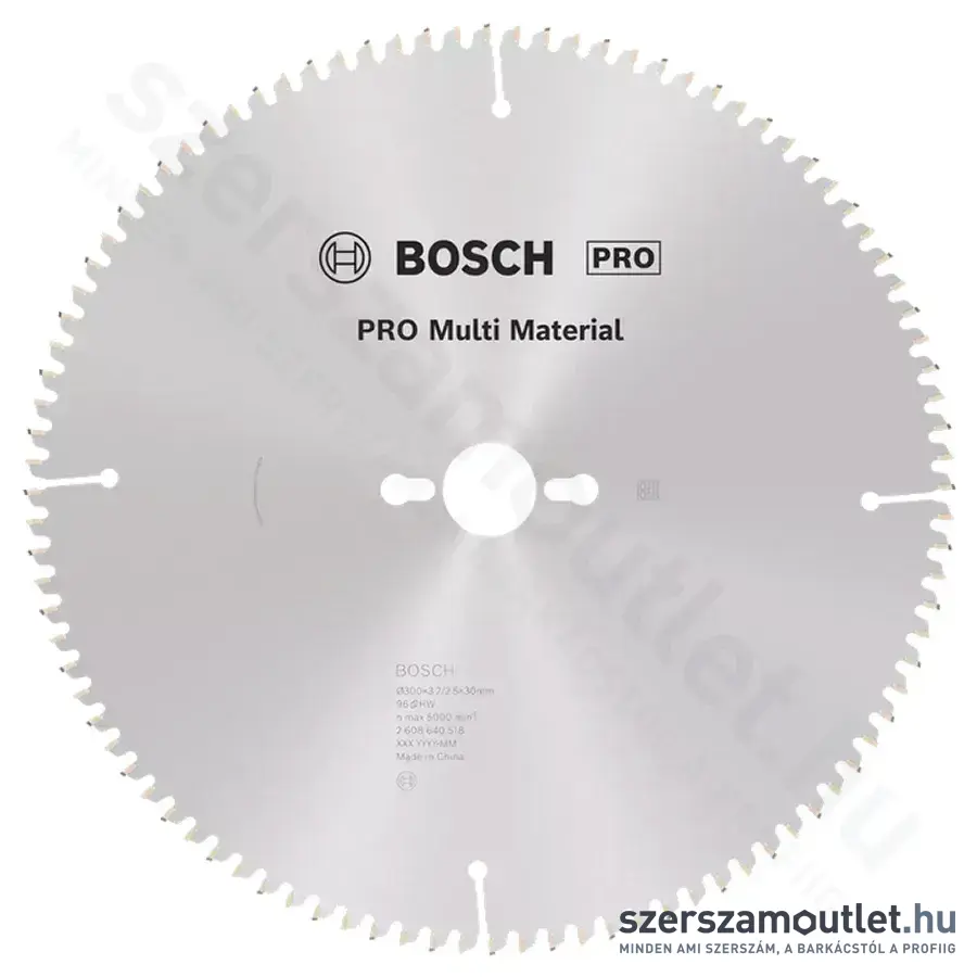 BOSCH Multi Material körfűrészlap gérvágó és asztali körfűrészhez, 300x3,2/2,5x30mm 96 fog, HLTCG