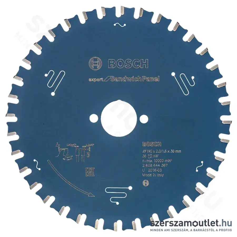 BOSCH Expert for SandwichPanel körfűrészlap 190x2,0/1,6x30mm 36 fog