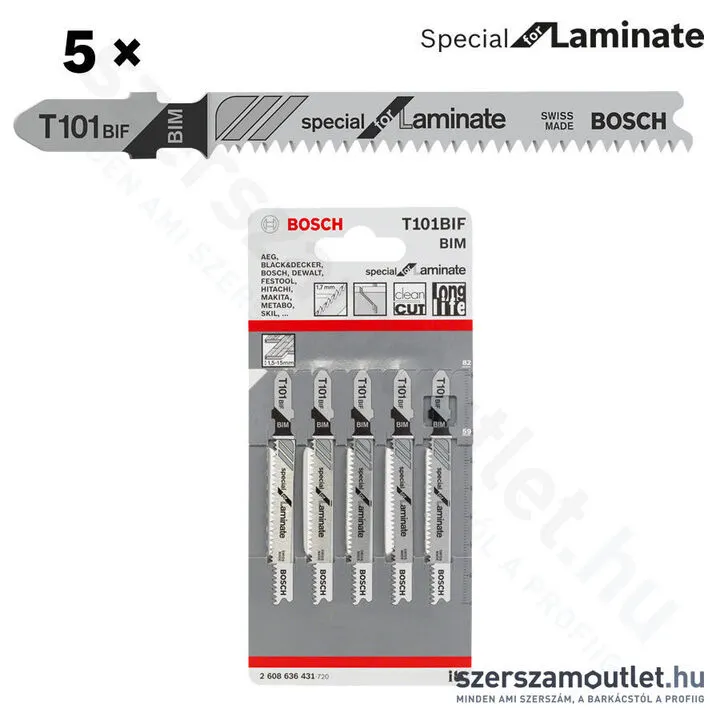 BOSCH T 101 BIF Special for Laminate szúrófűrészlap 83mm [5db/csomag] (2608636431)
