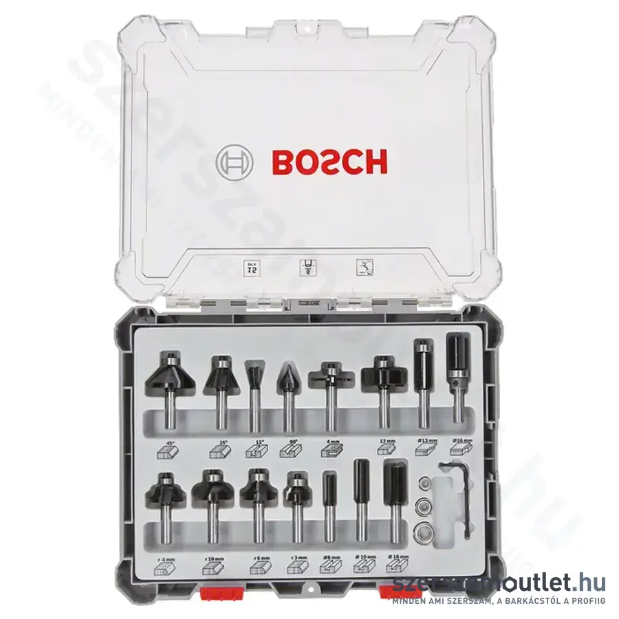 BOSCH 15 részes vegyes marószár készlet 6 mm-es szárral (2607017471)