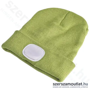 EXTOL Kötött sapka, kivehető LED homloklámpával 180lm (zöld)
