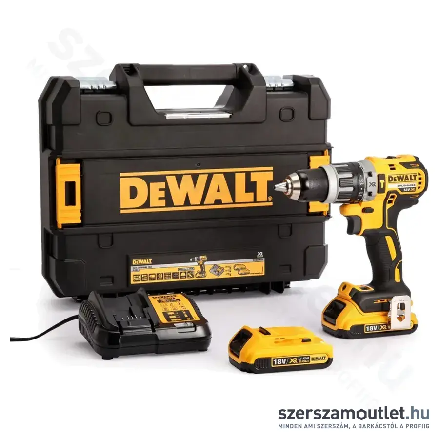 DEWALT DCD796D2-QW 18V XR Akkus szénkefementes ütvefúró-csavarozó TSTAK kofferben (2x2,0Ah/18V)
