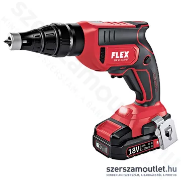FLEX DW 45 18.0-EC M/2.5 Set Akkus gipszkarton csavarbehajtó csavaradagolóval (2x2,5Ah/18V)
