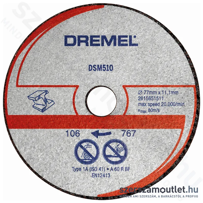 DREMEL DSM20 Fém és műanyag vágókorong 77mm (3db) (DSM510) (2615S510JB)