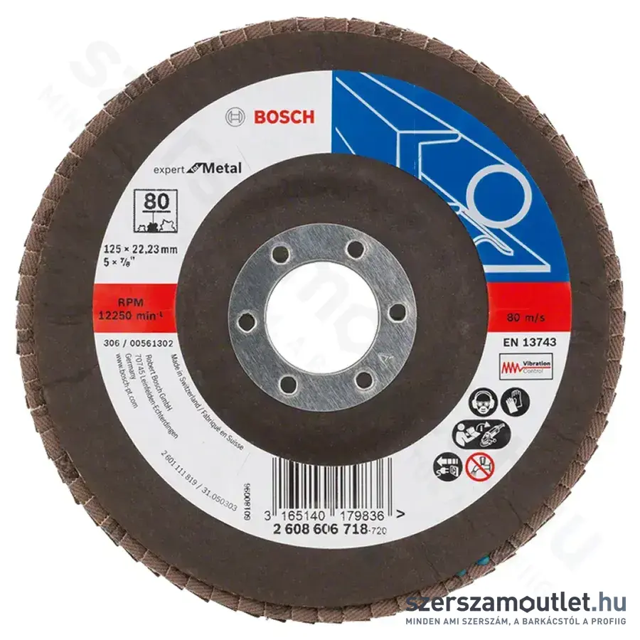 BOSCH Expert for Metal X551 Zirkon legyezőtárcsa 125x22,23mm/P80