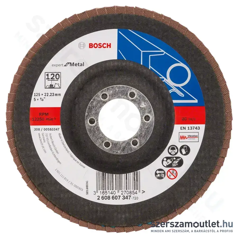 BOSCH Expert for Metal X551 Zirkon legyezőtárcsa 125x22,23mm/P120