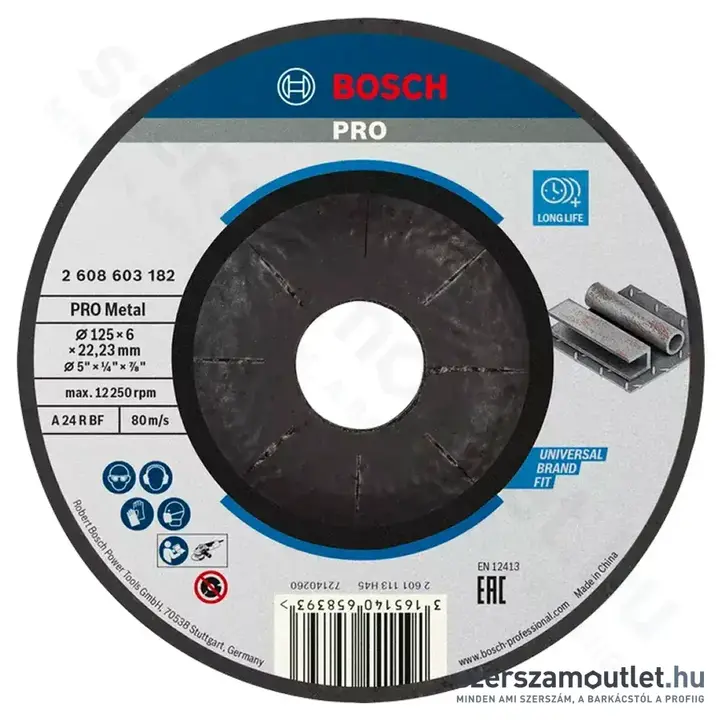 BOSCH Standard for Metal A 24 P BF hajlított csiszolótárcsa 125x6x22,23mm
