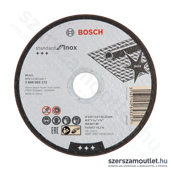 BOSCH Standard for Inox vágótárcsa 125x1,6x22,23mm (2608603172)