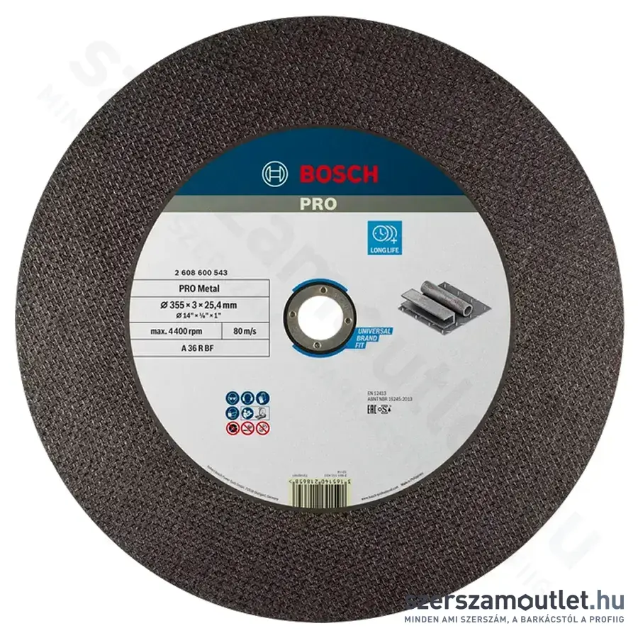 BOSCH Expert for Metal A 36 R BF egyenes vágókorong350mm/2,8mm