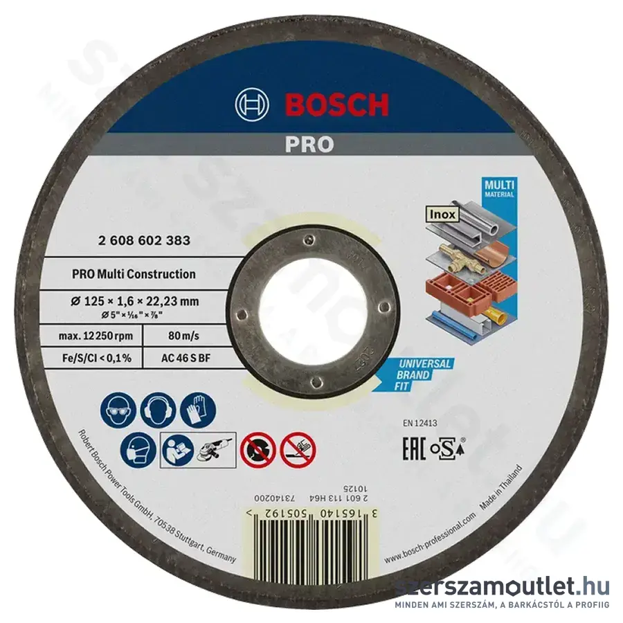 BOSCH Multi Construction Rapido ACS V BF vágókorong 125x1,6x22,23mm