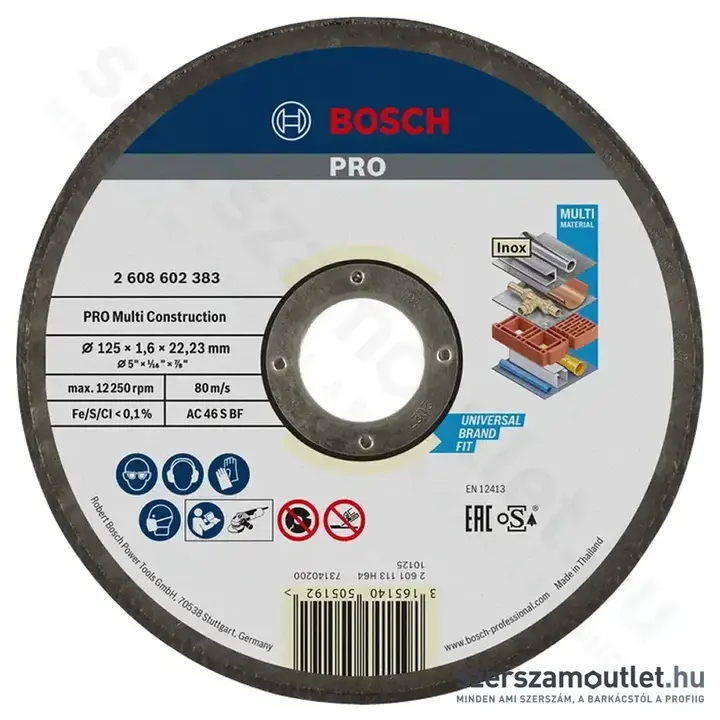 BOSCH Multi Construction Rapido ACS V BF vágókorong 125x1,6x22,23mm