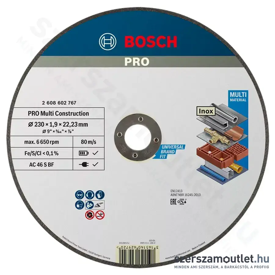 BOSCH Multi Construction Rapido ACS V BF vágókorong 230x1,9x22,23mm