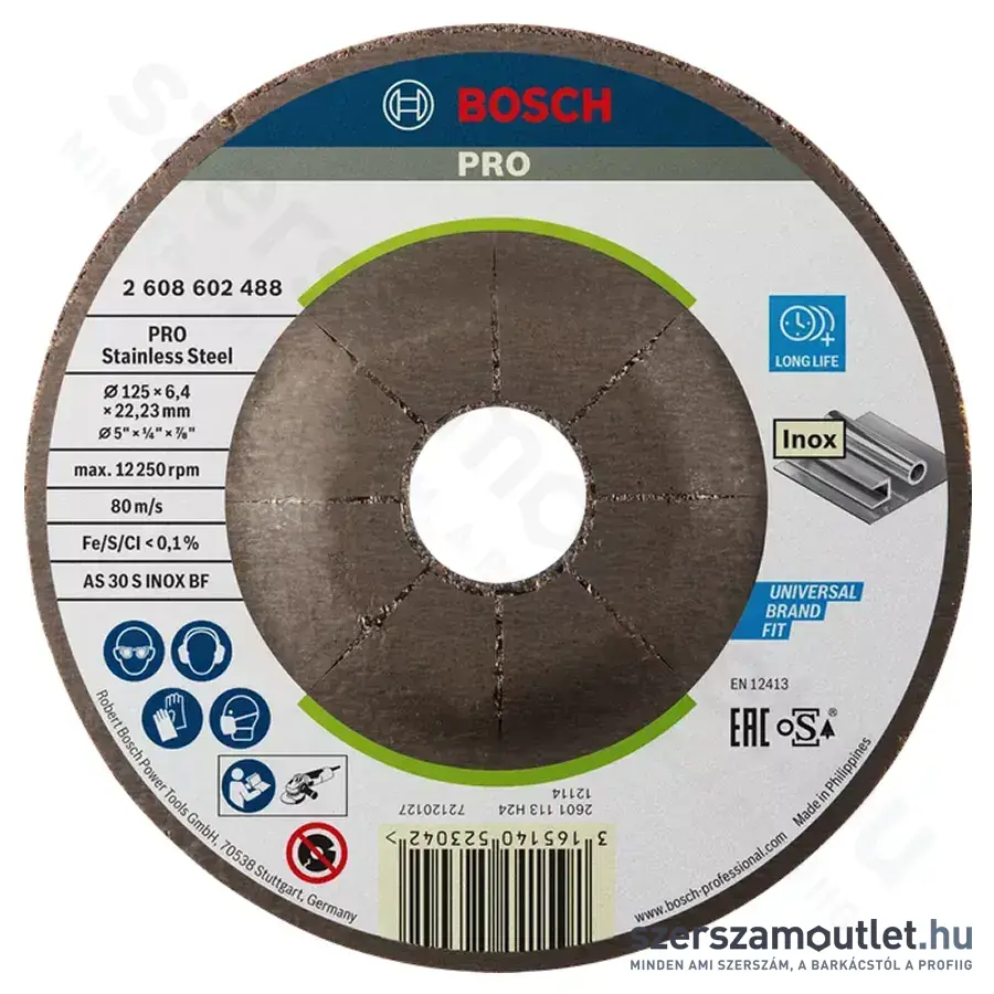 BOSCH Expert for Inox AS 30 S INOX BF hajlított vágótárcsa 125x6x22,23mm