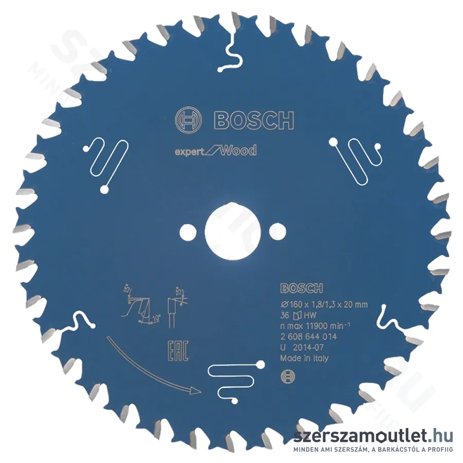 BOSCH Expert for Wood körfűrészlap 160x1,8/1,3x20mm T36 (2608644014)
