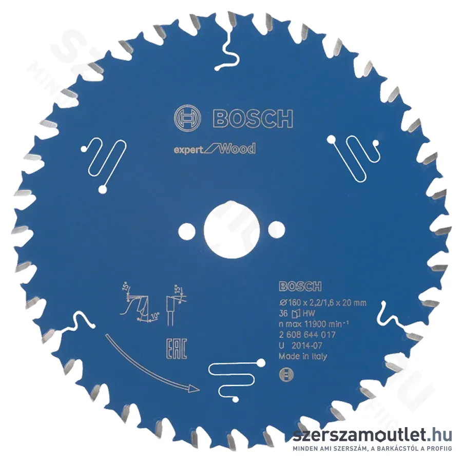 BOSCH Expert for Wood körfűrészlap 160x2,2/1,6x20mm T36 (2608644017)