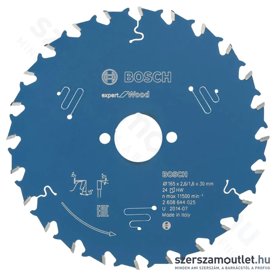 BOSCH Expert for Wood körfűrészlap 165x2,6/1,6x30mm T24 (2608644025)