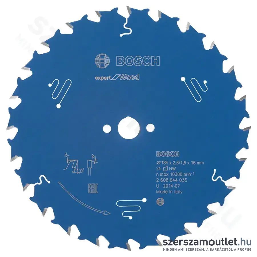 BOSCH Expert for Wood körfűrészlap 184x2,6/1,6x16mm T24 (2608644035)