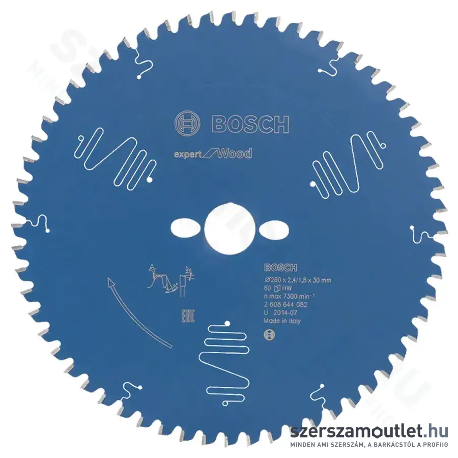 BOSCH Expert for Wood körfűrészlap gérvágó fűrészekhez 260x2,4/1,8x30mm T60 (2608644082)