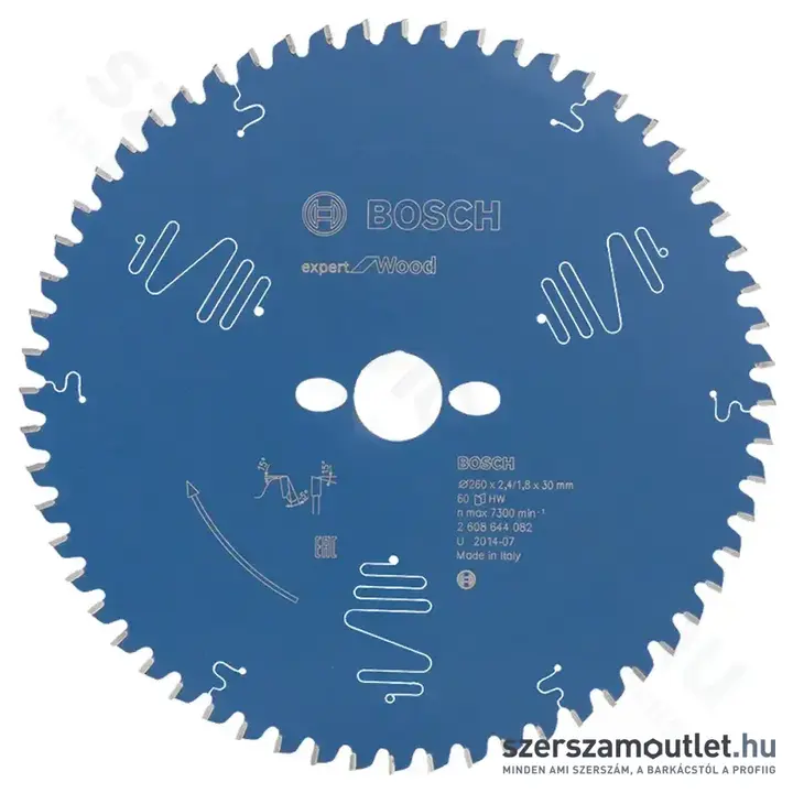 BOSCH Expert for Wood körfűrészlap gérvágó fűrészekhez 260x2,4/1,8x30mm T60 (2608644082)