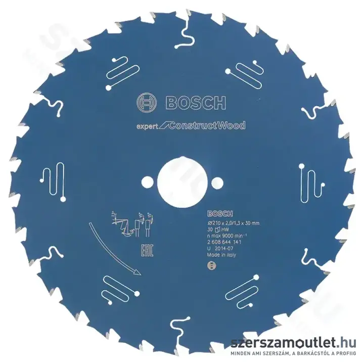 BOSCH Expert for ConstructWood körfűrészlapok merülő- és kézi körfűrészekhez 210x2/1,3x30mm 30 ATB+p