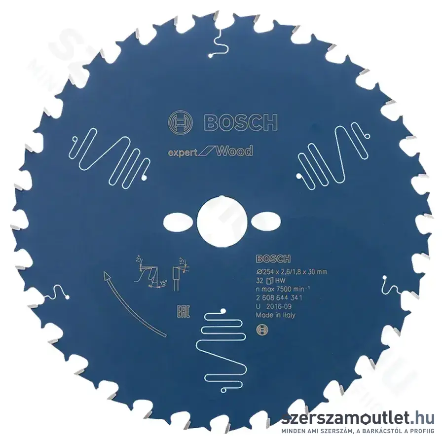 BOSCH Expert for Wood körfűrészlap asztali fűrészekhez 254x2,6/1,8x30mm 32 fog ATB pos