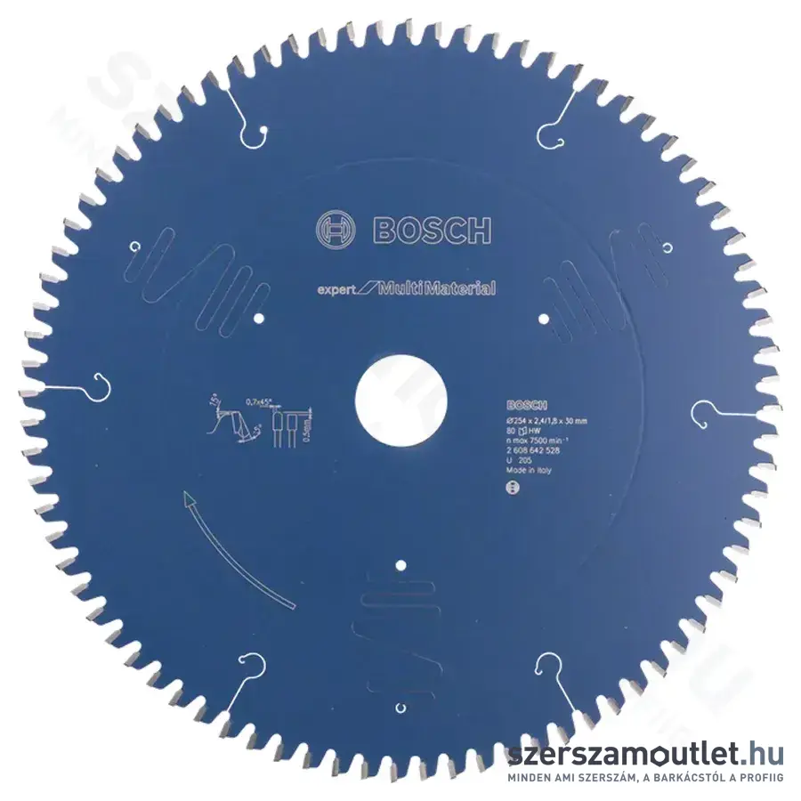 BOSCH Expert for MultiMaterial körfűrészlap gérvágó fűrészekhez 254x2,4/1,8x30mm 80 fog TCG