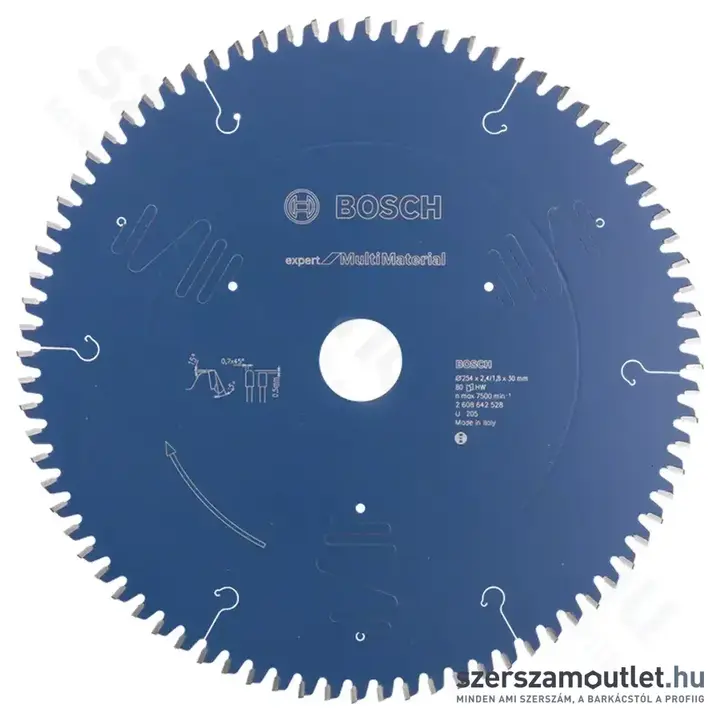 BOSCH Expert for MultiMaterial körfűrészlap gérvágó fűrészekhez 254x2,4/1,8x30mm 80 fog TCG