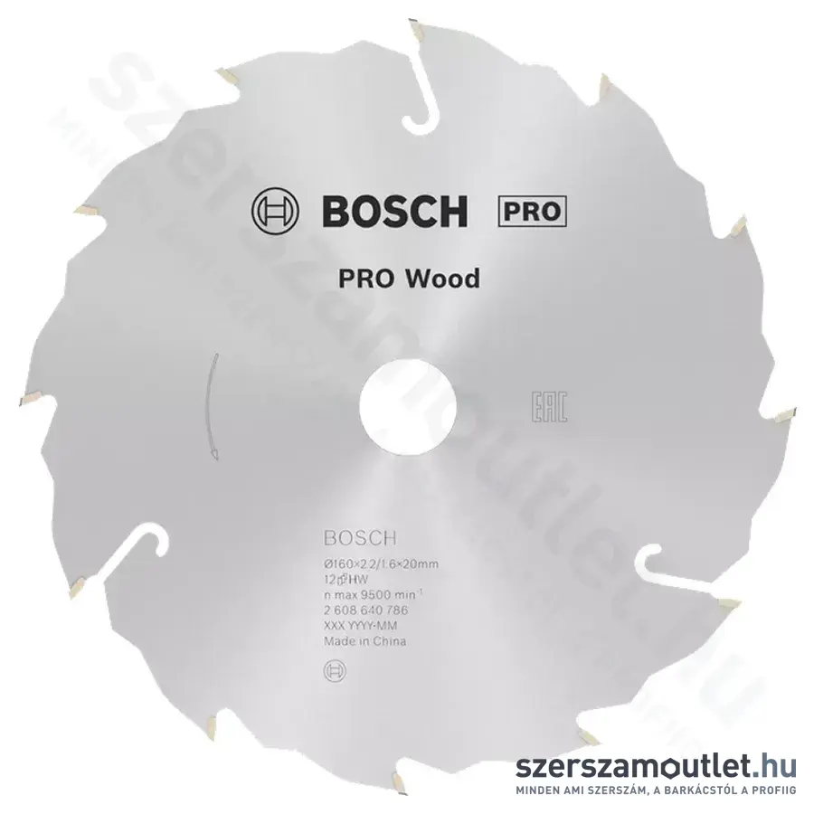 BOSCH Speedline Wood körfűrészlapok kézi körfűrészekhez 160x2,2/1,6x20mm 12 fog