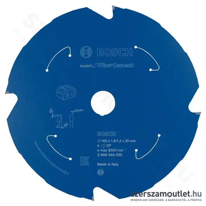 BOSCH Expert for Fibre Cement Panel körfűrészlap akkumulátoros fűrészekhez, 165x1,8/1,2 (2608644555)
