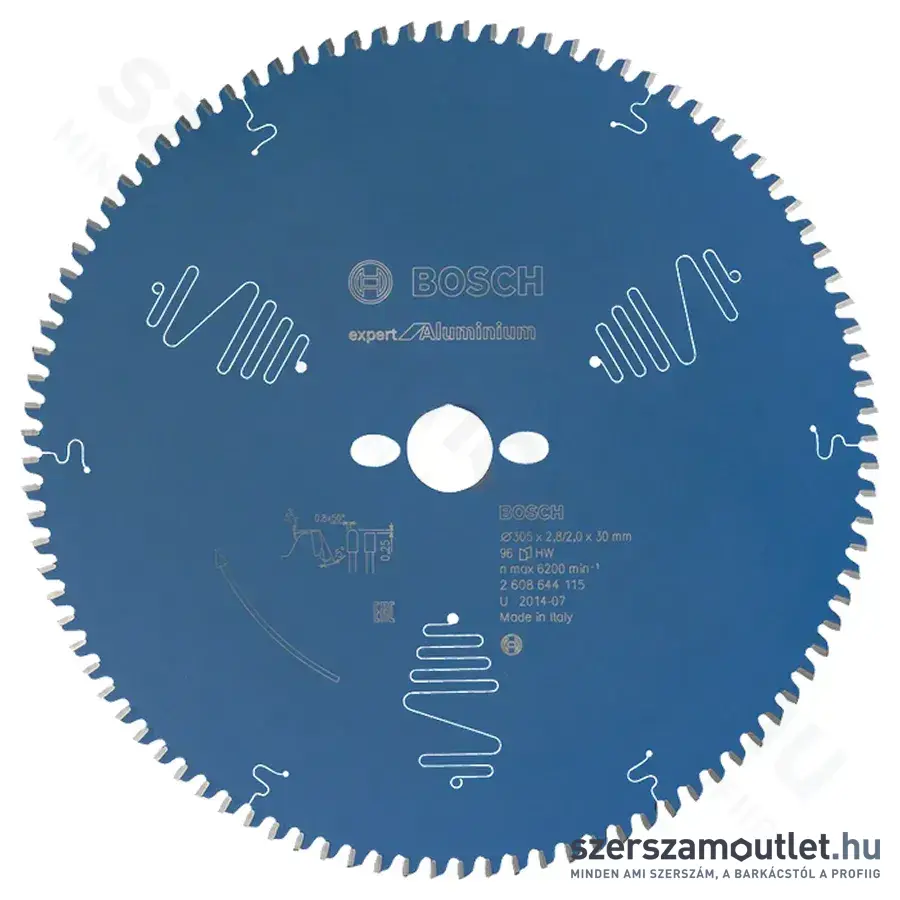 BOSCH Expert for Aluminium körfűrészlapok gérvágó fűrészekhez 305x2,8/2,0x30mm 96 fog HLTCG