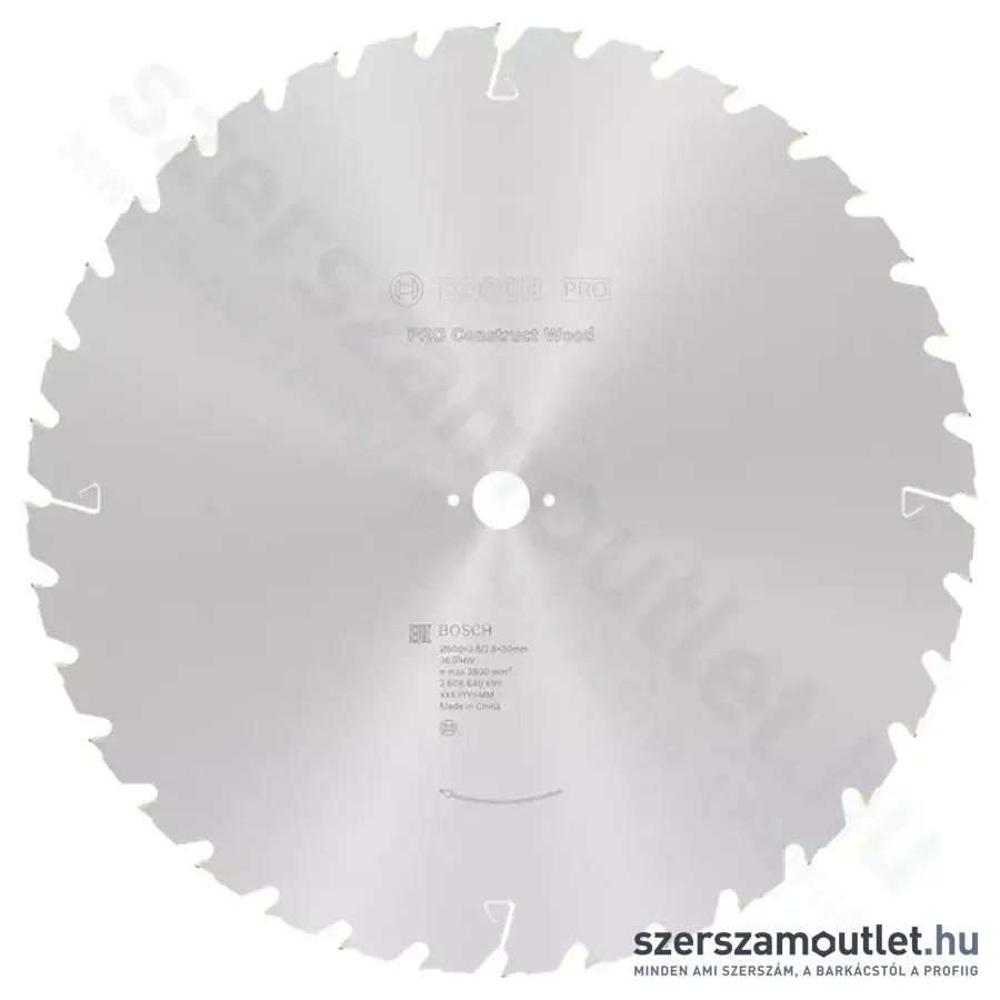 BOSCH Construct Wood szögálló körfűrészlap asztali körfűrészekhez 500x3,8/2,5x30mm 36 fog
