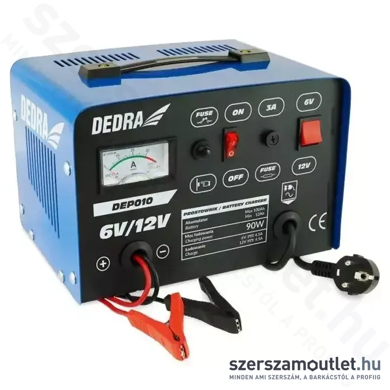 DEDRA Akkumulátortöltő (6/12V - 100Ah) (DEP010)