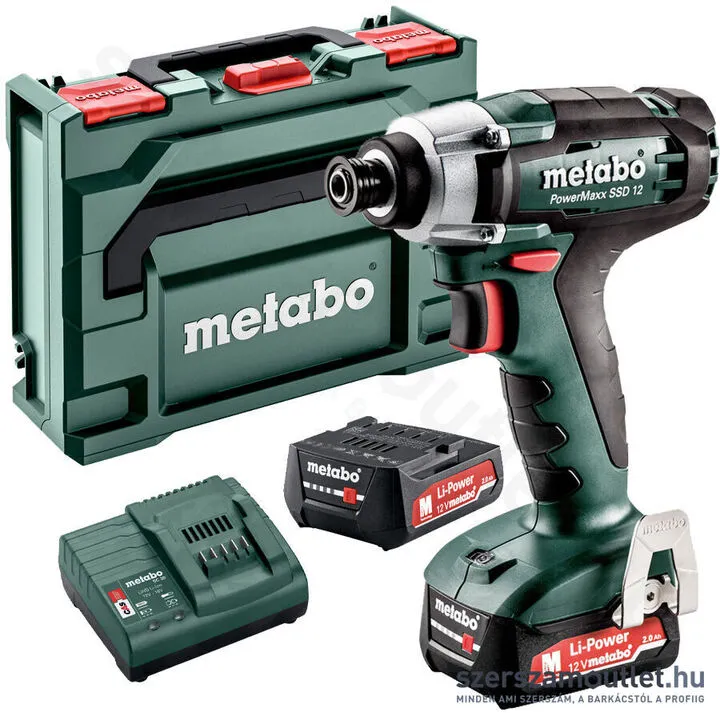 METABO PowerMaxx SSD 12 Akkus ütvecsavarozó kofferben 115Nm (2x2,0Ah/12V)