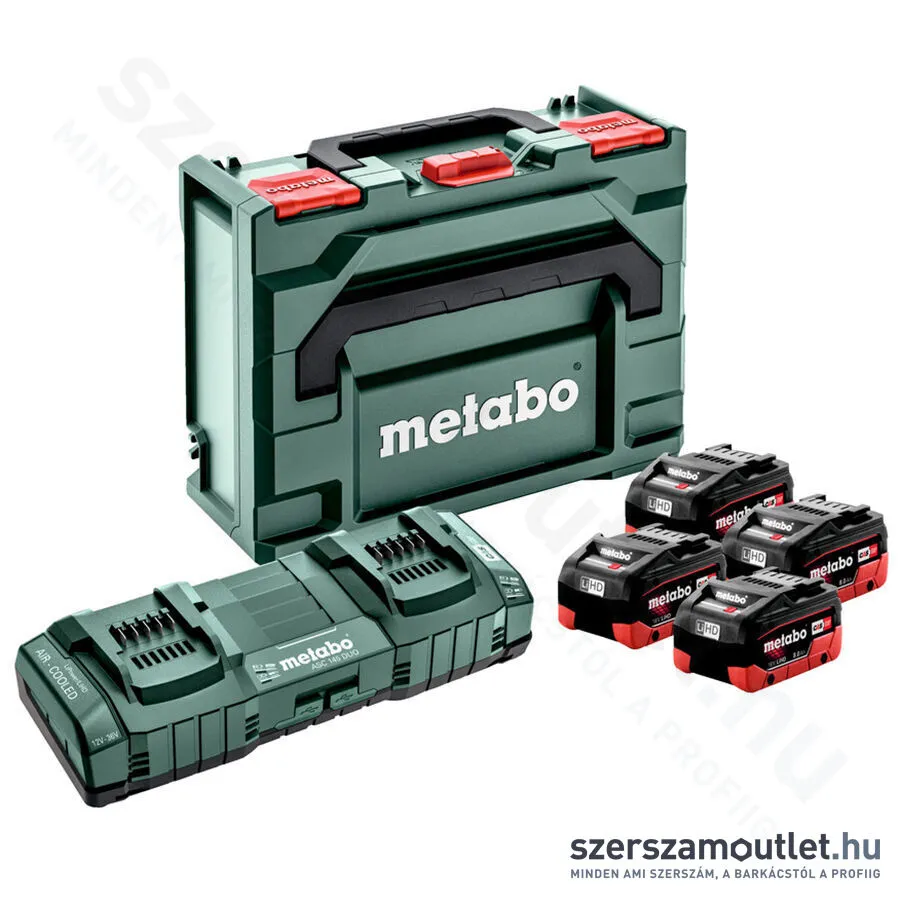 METABO BASIC-SET Akku + töltő szett (4x8,0Ah/18V LiHD) + metaBOX 145 koffer