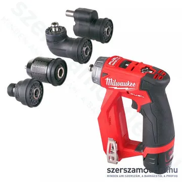 MILWAUKEE M12 FDDXKIT-202X Akkus levehető tokmányú fúró-csavarozó, HD kofferben (2x2,0Ah/12V)
