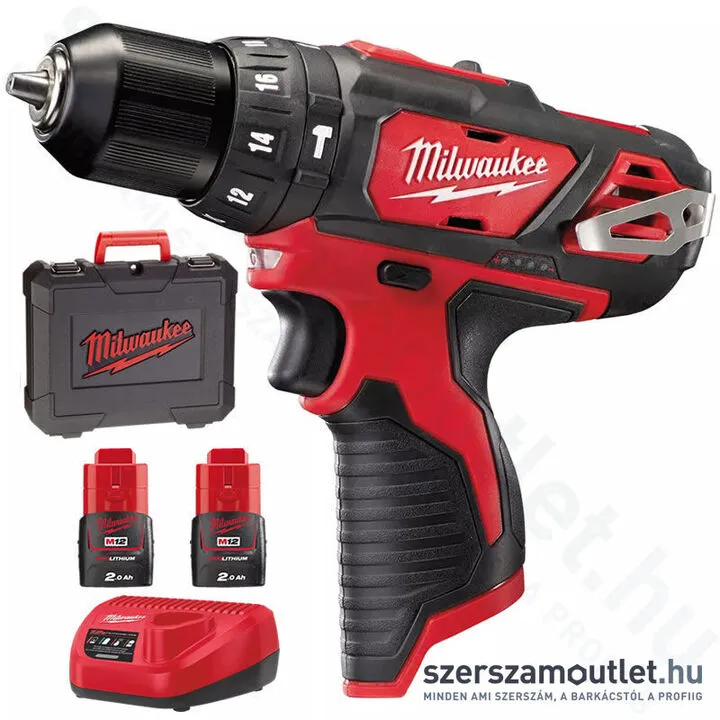 MILWAUKEE M12 BPD-202C Akkus ütvefúró-csavarozó kofferben (30Nm/2x2,0Ah/12V) (4933441940)